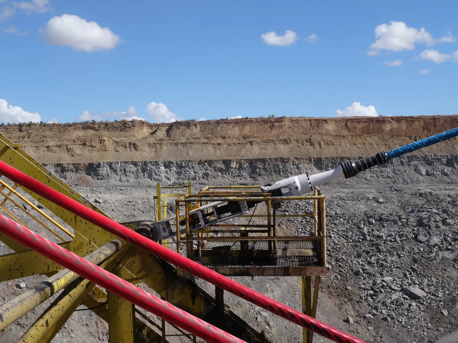 MEA IBS rope mechanical tensioner installed on a dragline boom